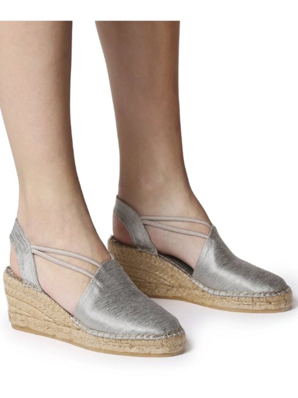 Toni Pons Made in Spain Turia Espadrille Wedge Sandals Silver (For Women)